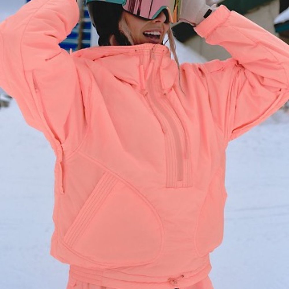 Free People Neon Pink Dew Point Ski Pullover